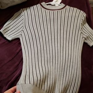 Mens (ribbed turtleneck tshirt gray )